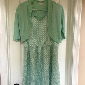 Women Xhilaration Green Dress & Sweater Set Sz-XL